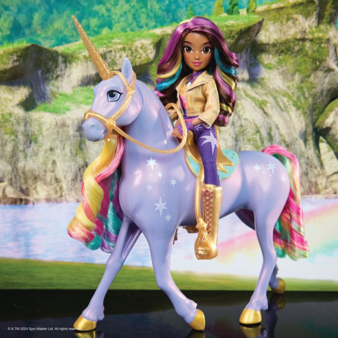 Unicorn Academy unicorno luminoso Wildstar 28 cm con bambola Sophia 24 cm