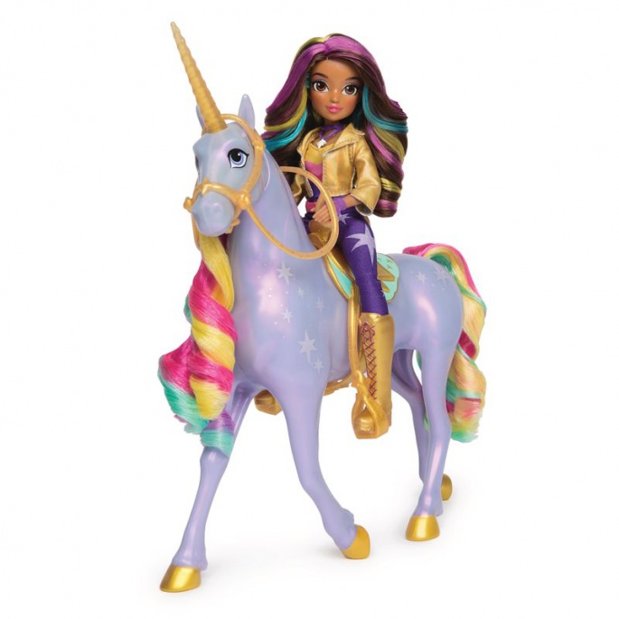 Unicorn Academy unicorno luminoso Wildstar 28 cm con bambola Sophia 24 cm