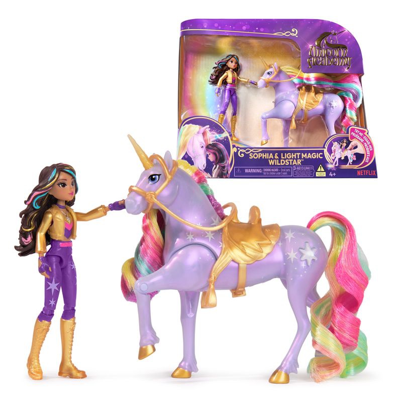 Unicorn Academy unicorno luminoso e figura Sophia & Wildstar 11 cm