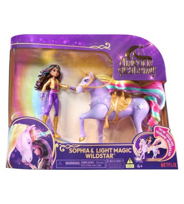 Unicorn Academy unicorno luminoso e figura Sophia & Wildstar 11 cm