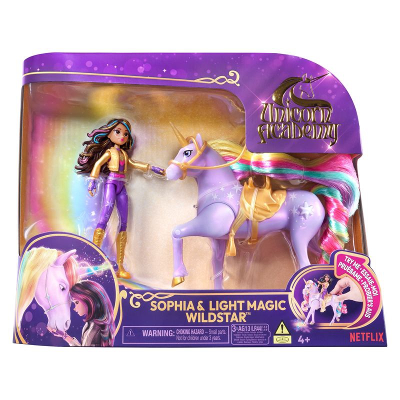 Unicorn Academy unicorno luminoso e figura Sophia & Wildstar 11 cm