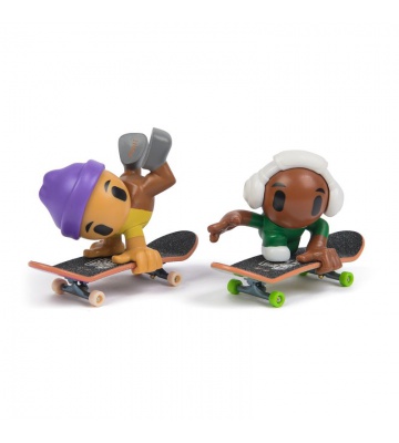 Tech Deck SK8 Crew fingerboard con figura doppio pack cappello viola e cuffie bianche