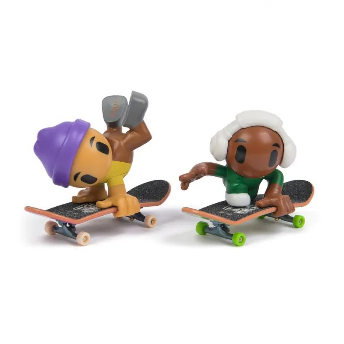 Tech Deck SK8 Crew fingerboard con figura doppio pack cappello viola e cuffie bianche
