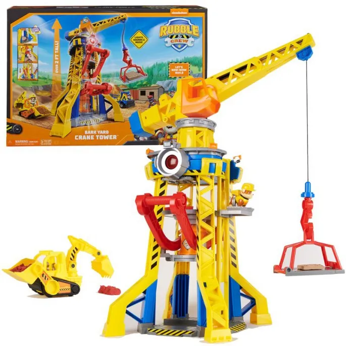 Pacchetto vantaggioso: Rubble & Crew gru interattiva con suoni 60 cm + veicolo base Rubble