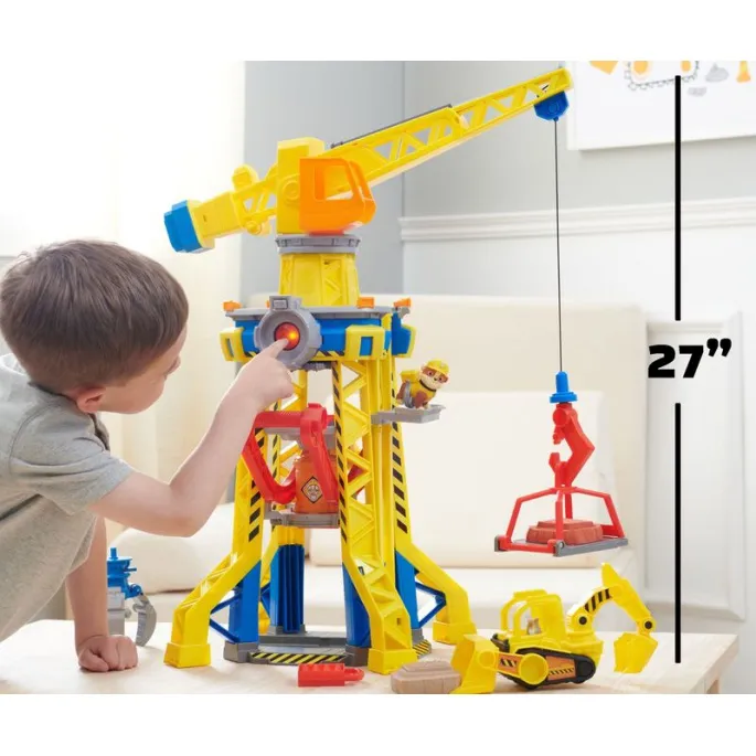 Pacchetto vantaggioso: Rubble & Crew gru interattiva con suoni 60 cm + veicolo base Rubble