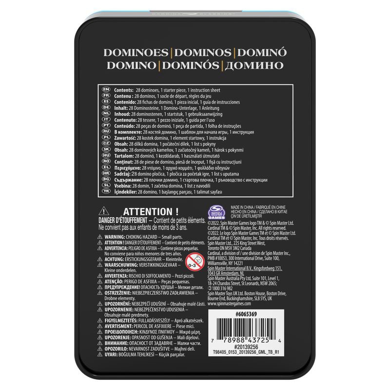 Spin Master Games domino in una scatola di latta