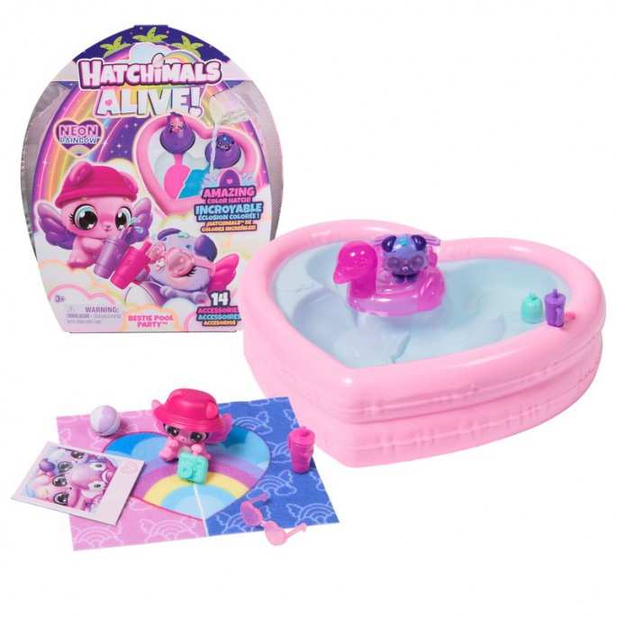 Hatchimals festa in piscina degli animali