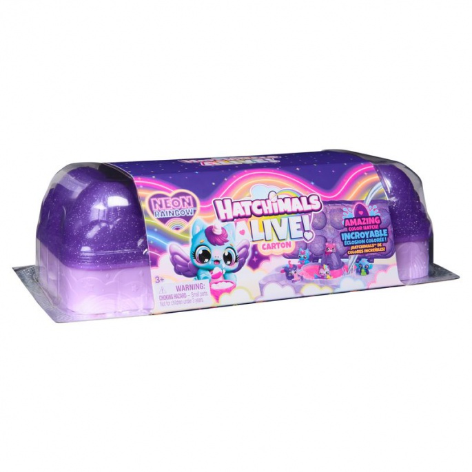 Hatchimals Cartone arcobaleno neon di animali