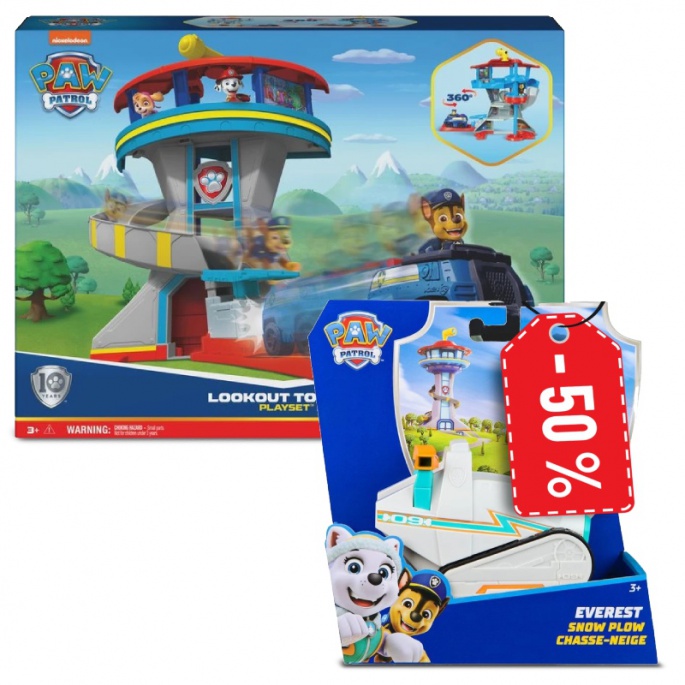 Pacchetto vantaggioso: PAW Patrol torre di guardia + veicolo Everest per metà prezzo