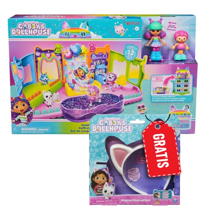 Azione: Gabby's Dollhouse set di pattini a rotelle + orecchie di gatto giocose GRATIS
