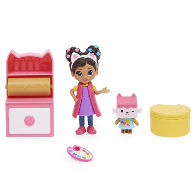 Azione: Gabby's Dollhouse set da gioco per gatti da cucina + studio d'arte per metà prezzo