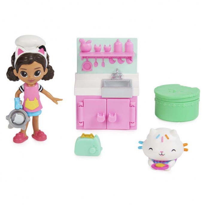 Azione: Gabby's Dollhouse set da gioco per gatti da cucina + studio d'arte per metà prezzo