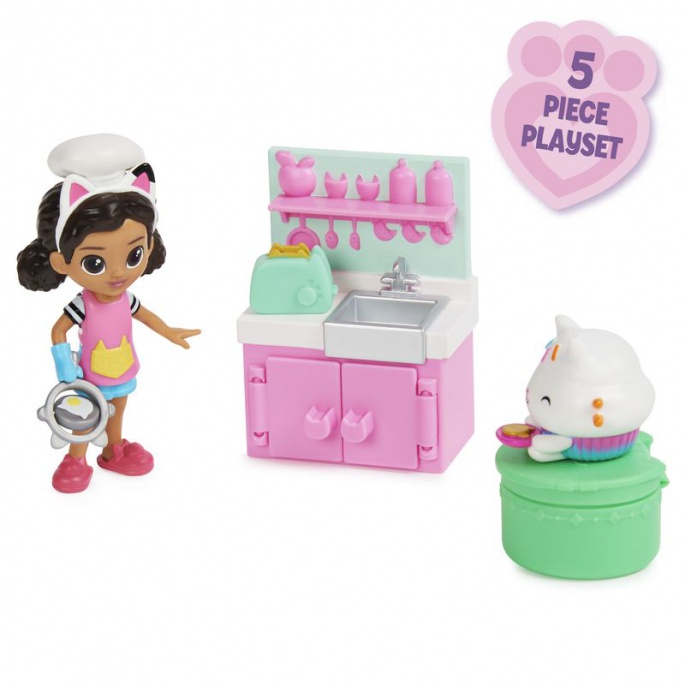 Azione: Gabby's Dollhouse set da gioco per gatti da cucina + studio d'arte per metà prezzo