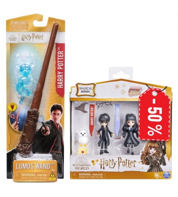 Azione Harry Potter bacchetta magica con patrono luminoso + figure di Harry e Cho a metà prezzo