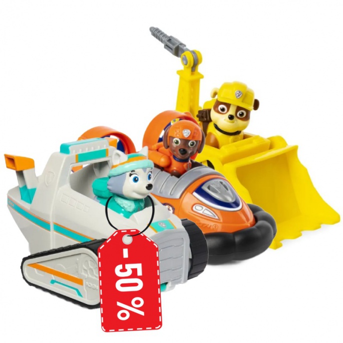 AZIONE: PAW Patrol veicoli di base Rubble e Zuma + Everest per metà prezzo