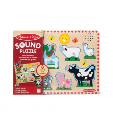 Melissa & Doug puzzle in legno con effetti sonori di animali da fattoria