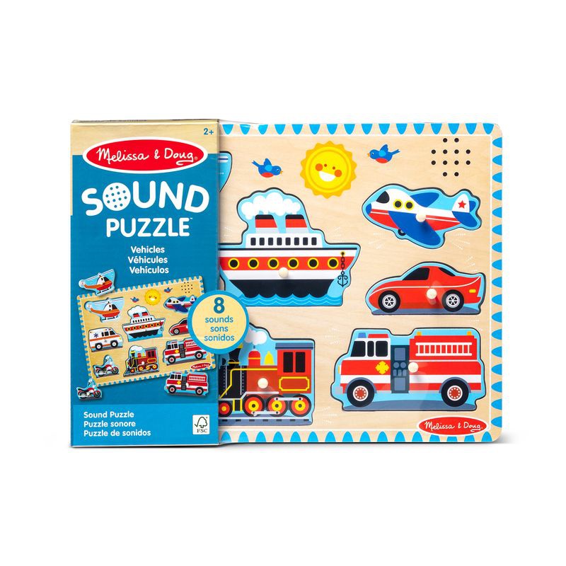 Melissa & Doug puzzle in legno con effetti sonori veicoli