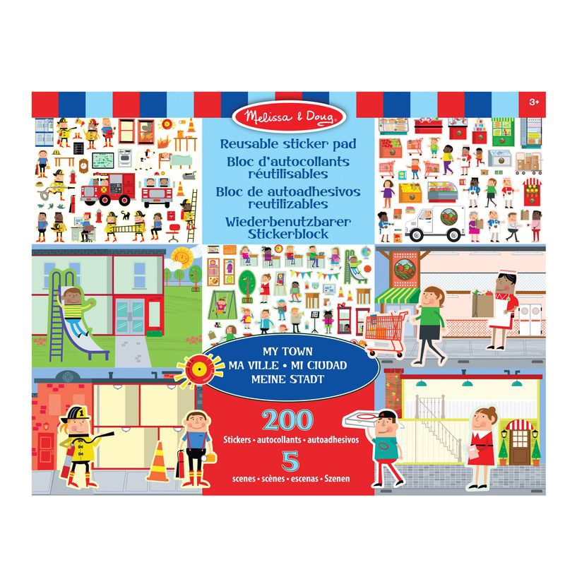 Melissa & Doug adesivi riutilizzabili con tavola - città