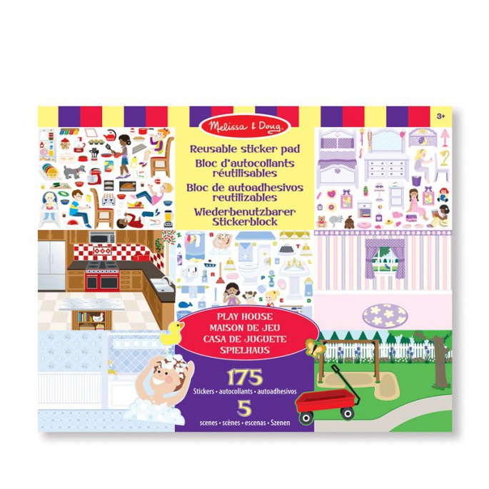 Melissa & Doug adesivi riutilizzabili con base - casa
