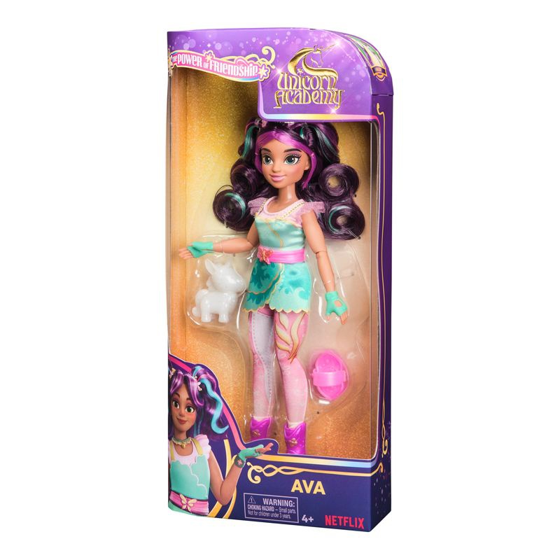 Bambola Ava dell'Unicorn Academy con cucciolo di unicorno 24 cm