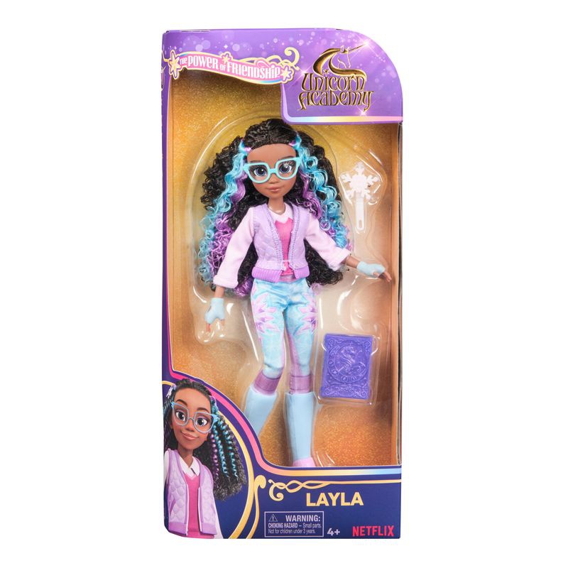 Unicorn Academy bambola Layla con libro 24 cm