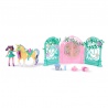 Unicorn Academy piccola stalla con bambola Ava e unicorno Leaf che cambia colore