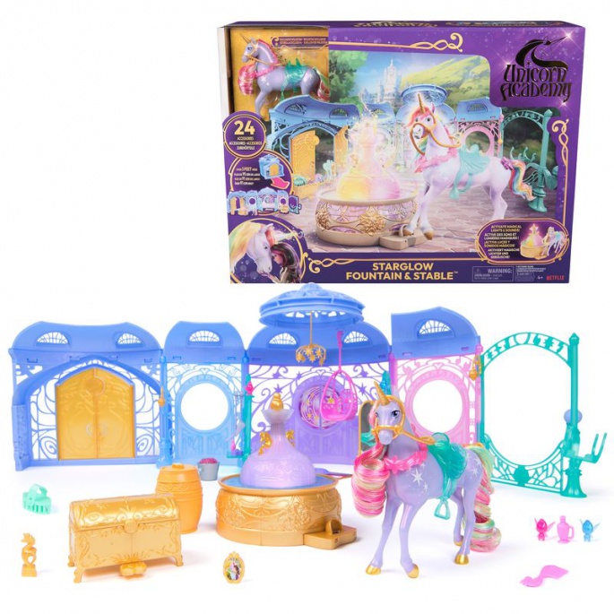 Unicorn Academy grande scuderia pieghevole con suoni con unicorno Wildstar