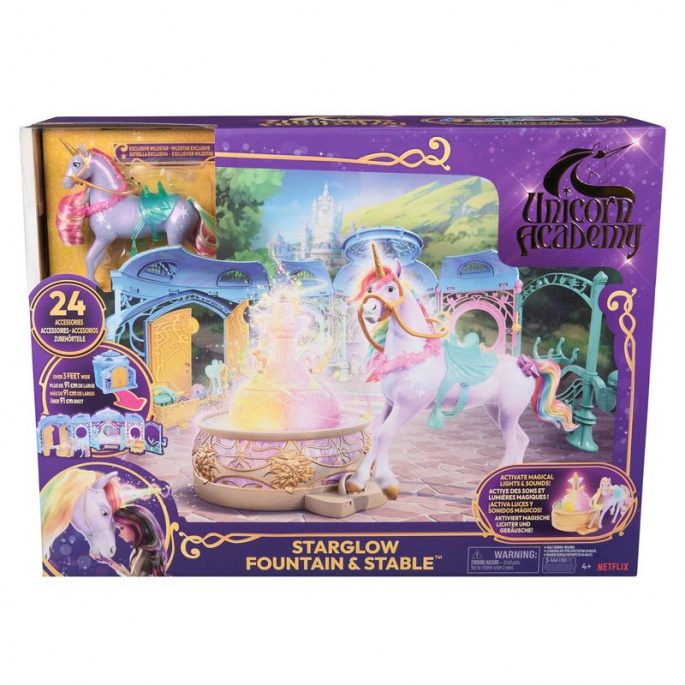 Unicorn Academy grande scuderia pieghevole con suoni con unicorno Wildstar