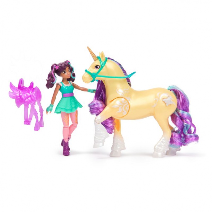 Unicorn Academy Ava e l'unicorno Leaf con immagine illuminata