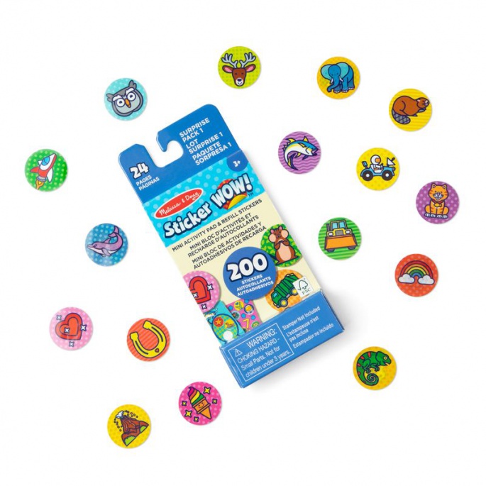 Melissa & Doug Sticker WOW ricarica di adesivi tubo pieno di sorprese