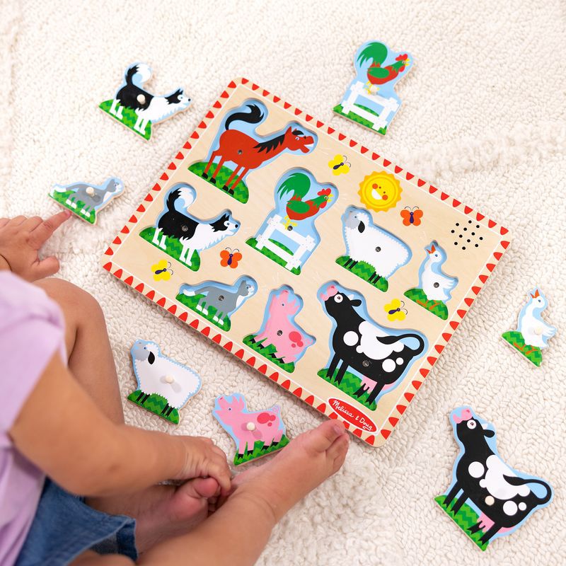 Melissa & Doug puzzle in legno con effetti sonori di animali da fattoria