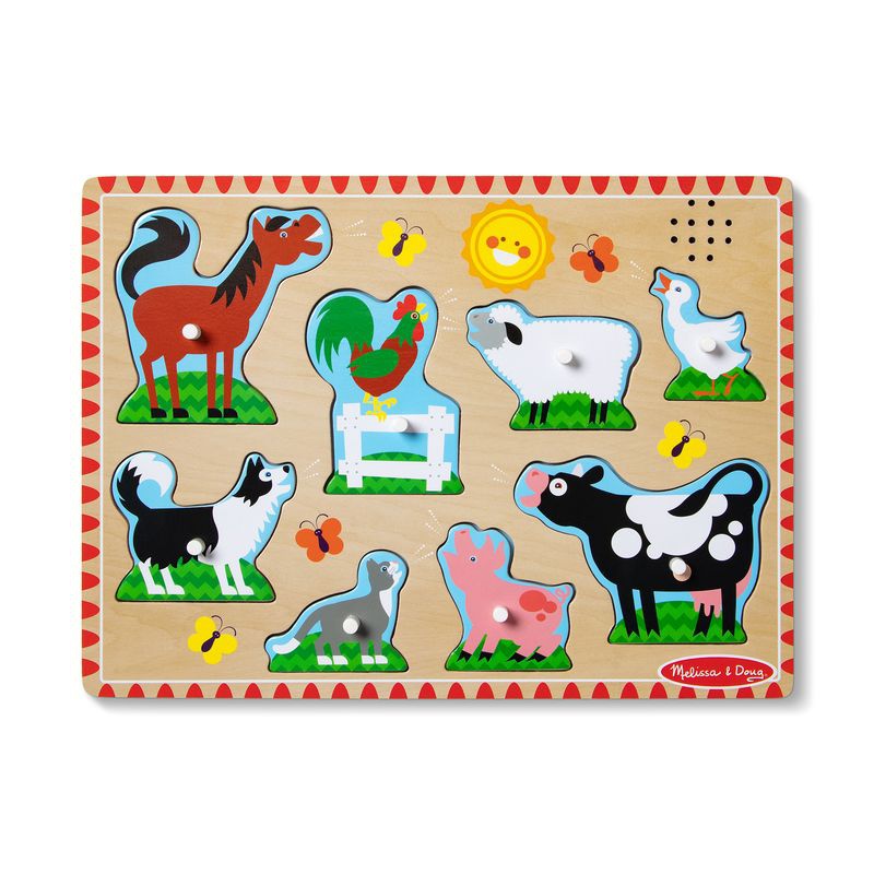 Melissa & Doug puzzle in legno con effetti sonori di animali da fattoria