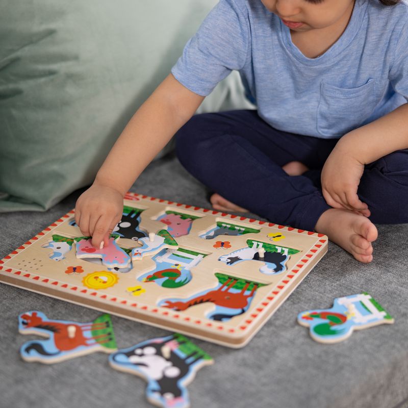 Melissa & Doug puzzle in legno con effetti sonori di animali da fattoria