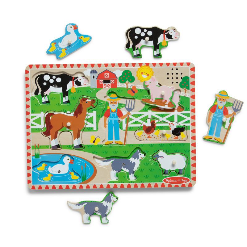 Puzzle in legno con suoni Melissa & Doug Old MacDonald Farm