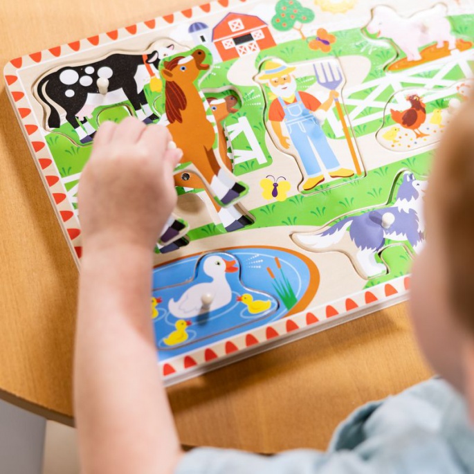 Puzzle in legno con suoni Melissa & Doug Old MacDonald Farm