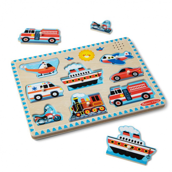 Melissa & Doug puzzle in legno con effetti sonori veicoli