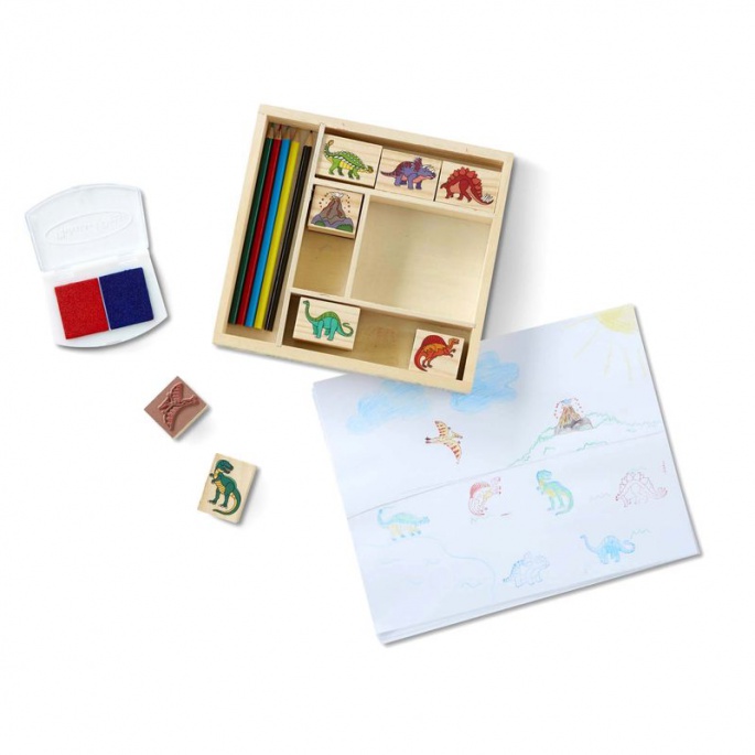 Melissa & Doug timbri in legno con colori lavabili Dinosauri