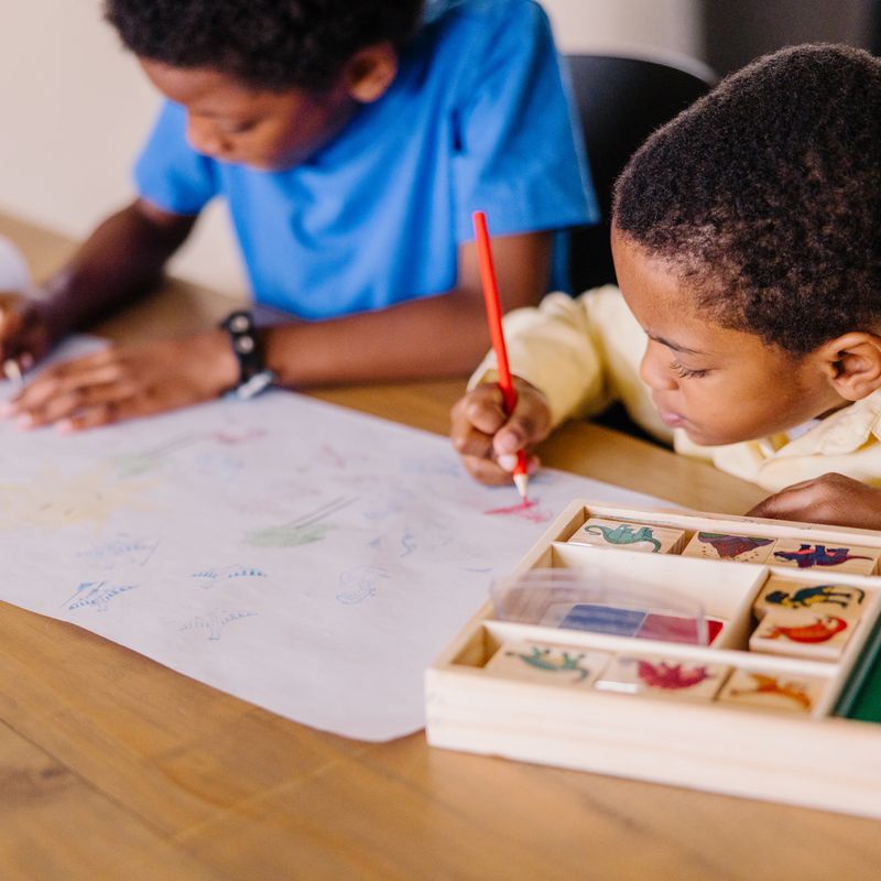 Melissa & Doug timbri in legno con colori lavabili Dinosauri