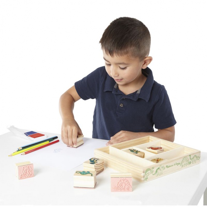 Melissa & Doug timbri in legno con colori lavabili Dinosauri
