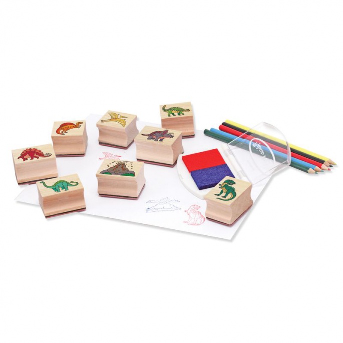 Melissa & Doug timbri in legno con colori lavabili Dinosauri