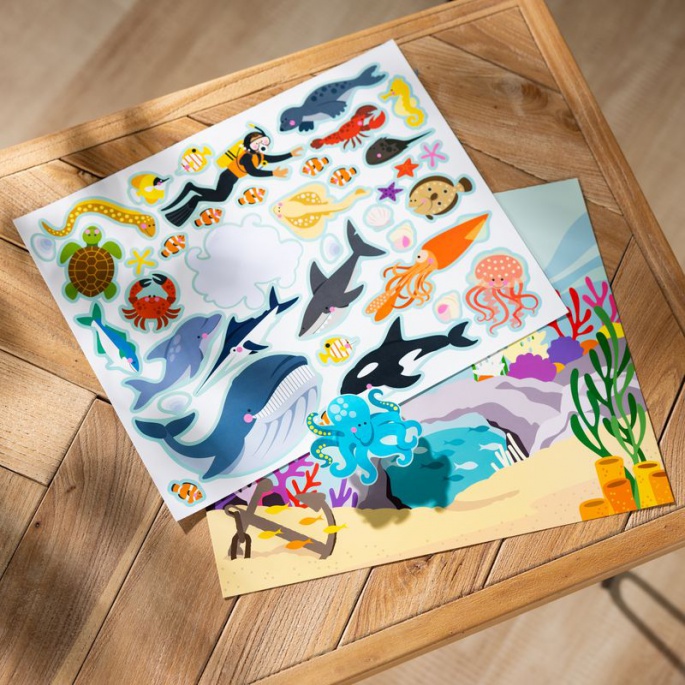 Melissa & Doug adesivi riutilizzabili con base - mondo degli animali