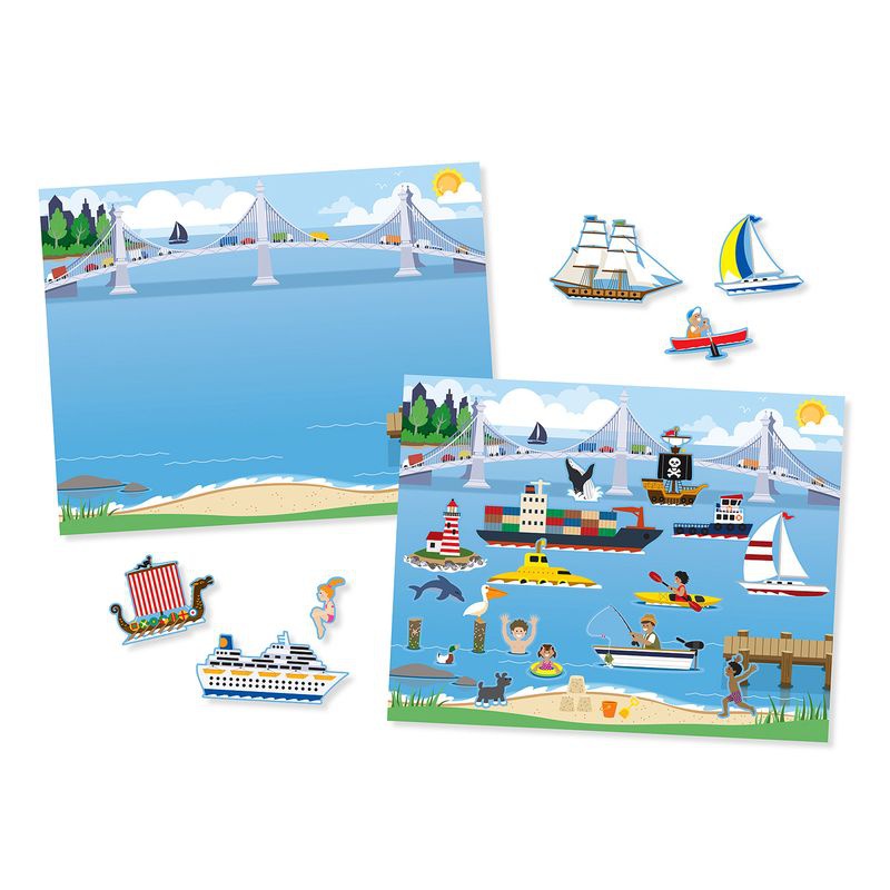Melissa & Doug adesivi riutilizzabili con supporto - mezzi di trasporto