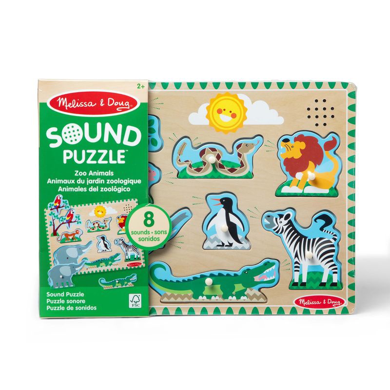 Puzzle in legno con effetti sonori di animali da zoo di Melissa & Doug