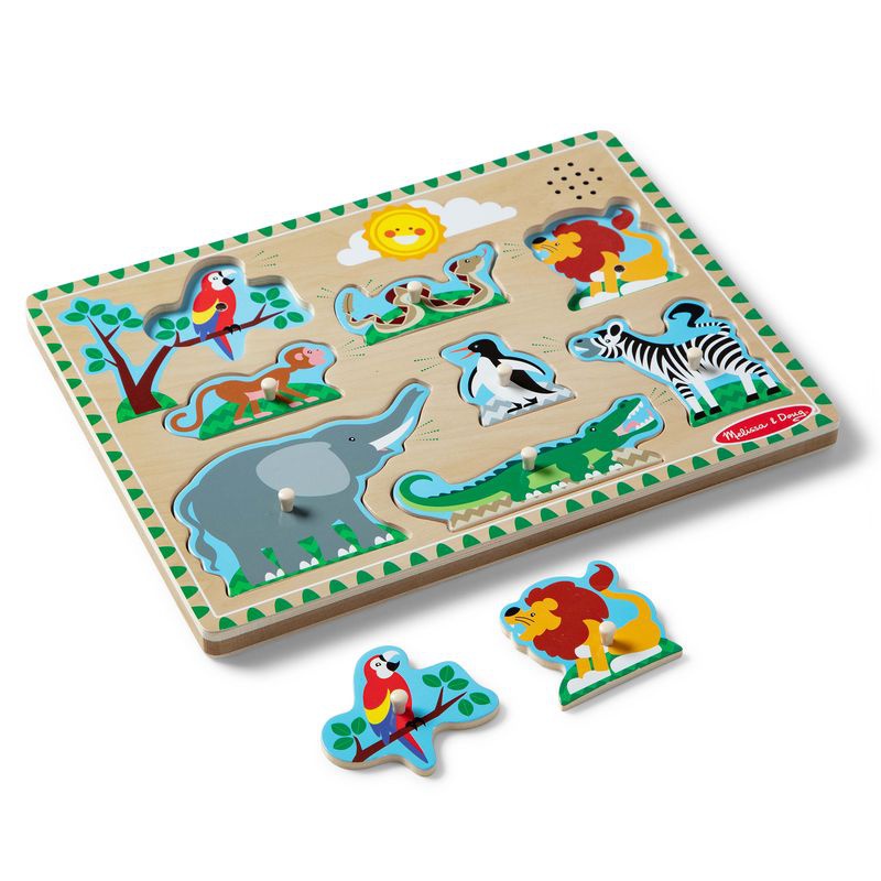 Puzzle in legno con effetti sonori di animali da zoo di Melissa & Doug