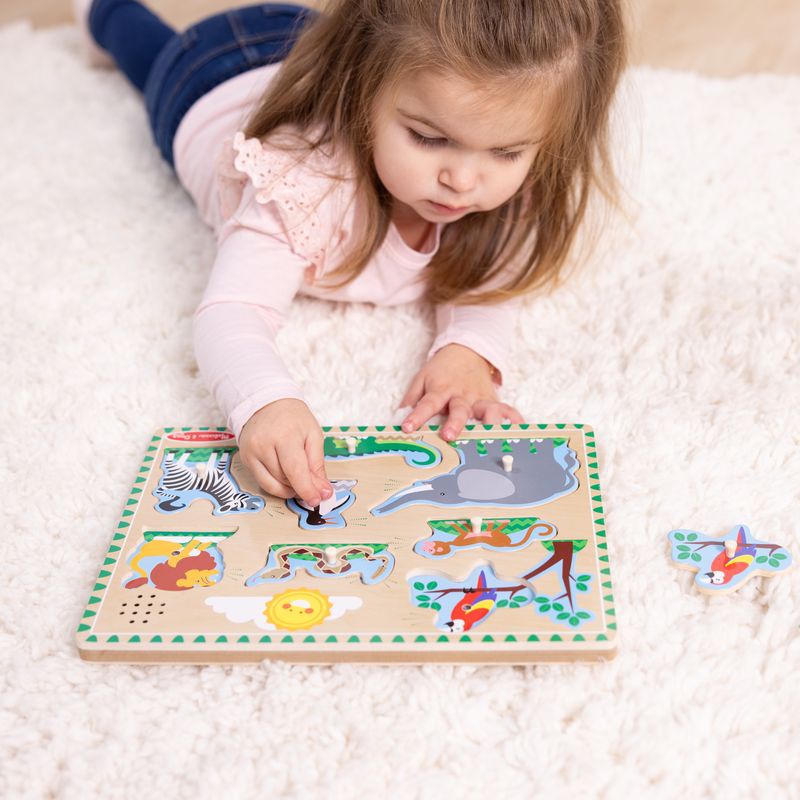 Puzzle in legno con effetti sonori di animali da zoo di Melissa & Doug