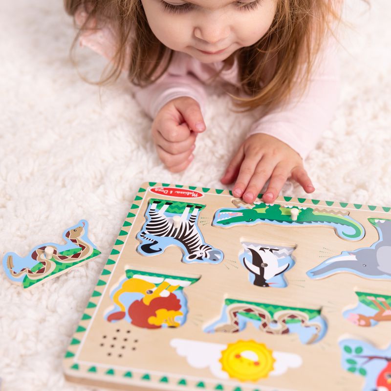 Puzzle in legno con effetti sonori di animali da zoo di Melissa & Doug