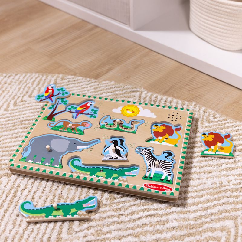 Puzzle in legno con effetti sonori di animali da zoo di Melissa & Doug