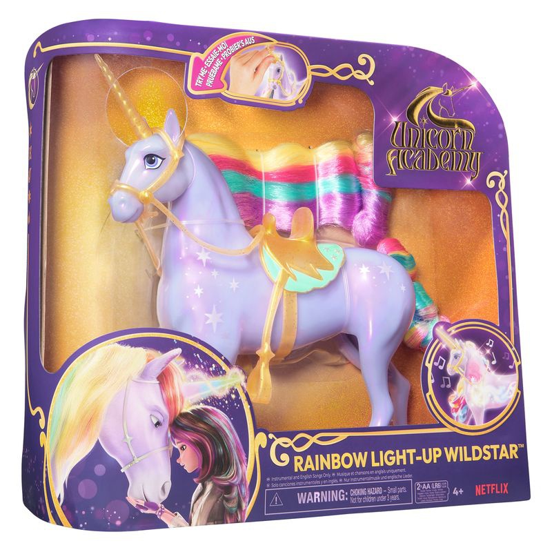 Set vantaggioso: Unicorn Academy unicorno luminoso Wildstar 28 cm + collana con anello