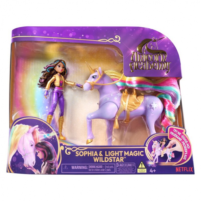 Set conveniente: Unicorn Academy Sophia & Wildstar 11 cm + collana con anello