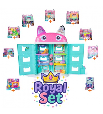 Royal set: Grande casa di Gabby’s Dollhouse dal film con 9 accessori + Mercat di peluche GRATIS